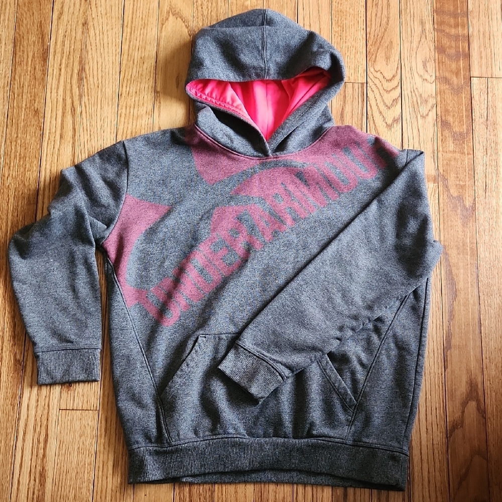 Under Armour Kids Gray and Pink Hoodie